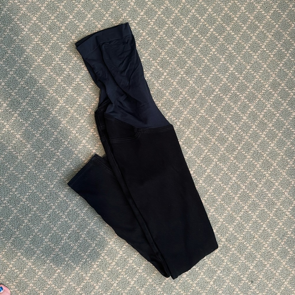 Spanx maternity black jeans with over belly panel